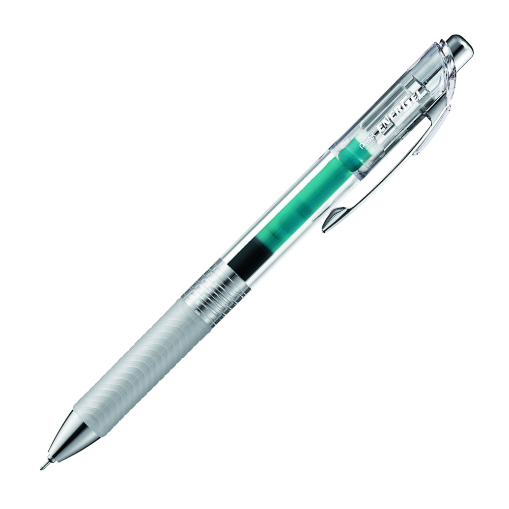 Stylo à encre gel liquide rétractable Pentel EnerGel Infree - Pointe aiguille de 0,5 mm - Encre turquoise - Lot de 12