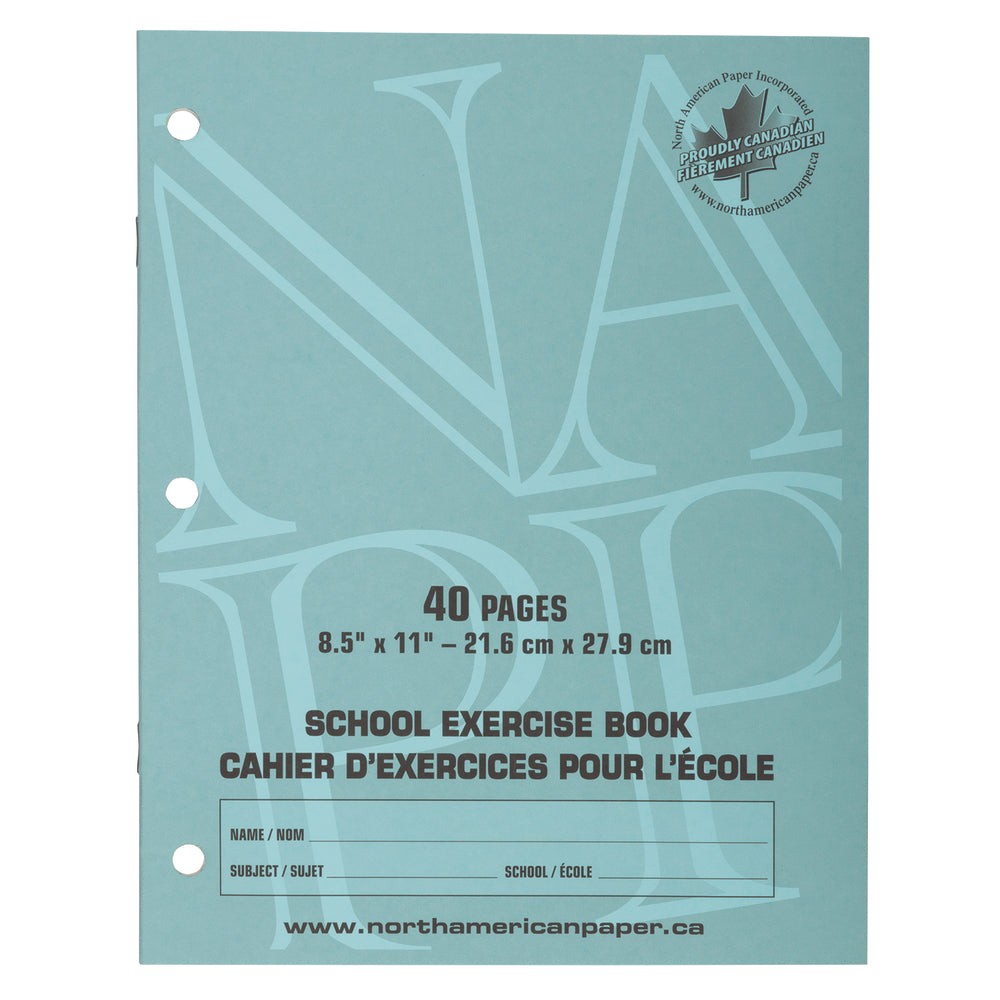 Cahiers d'exercices North American Paper Inc. - Arithmétique - 8,5" x 11" - 40 pages - Paquet de 25
