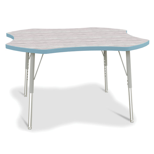 Table d'activités Jonti-Craft Berries à quatre abattants - 15-24 po H - Gris bois flotté/Bleu côtier