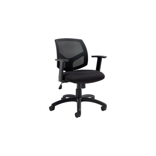 Global Bolt Mesh Back Tilter Chair with Casters - Black
