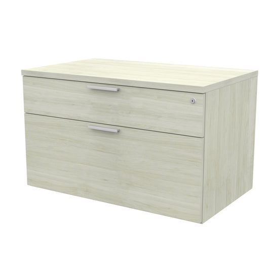 Heartwood HDL Levels Wide Drawer Over Lateral Cabinet - Winter Wood Silver