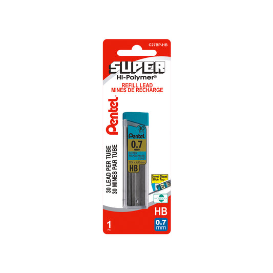 Pentel Super Hi-Polymer Lead Refills Carded - HB - 0.7mm
