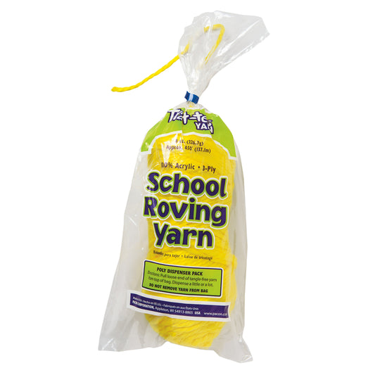 Pacon Trait-tex 3-Ply School Roving Yarn Skein, Yellow, 8 oz., 137.16m