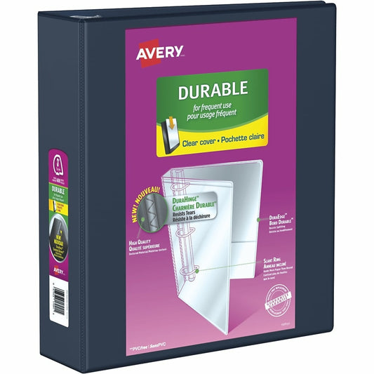 Classeur Avery Durable View, anneaux en D inclinés de 7,6 cm, bleu marine (17044)