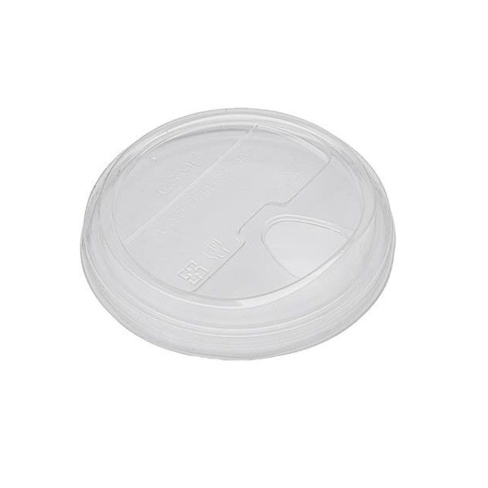 Couvercle plat Eco-Packaging avec grand trou pour bec verseur - 98 mm - Paquet de 1 000