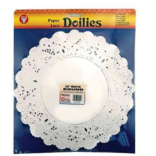 Round White Doilies 12"