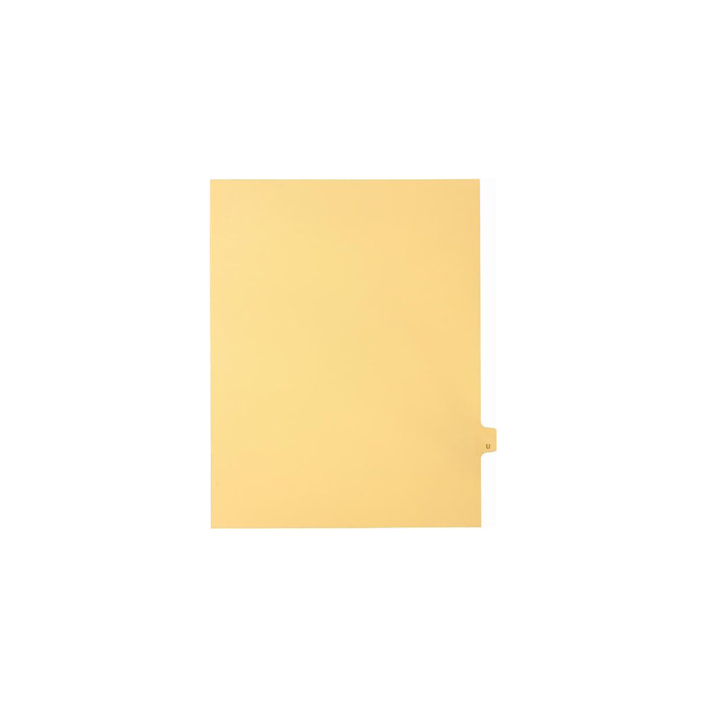 Sterling Alpha Singles Tabs, Letter U, Buff, Letter Size, 1/26th Cut, 25/pk