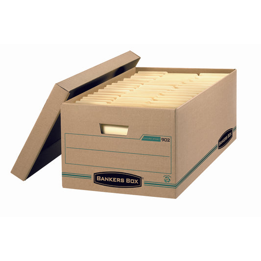 Fellowes Bankers Box Enviro Stor Storage Box - Legal Size - Kraft/Green - 12 Pack