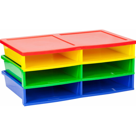 Storex Quick Stack Literature Sorter - 6 Compartments - Multicoloured