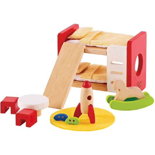 Hape Children's Room Dollhouse Furniture, 14/Set