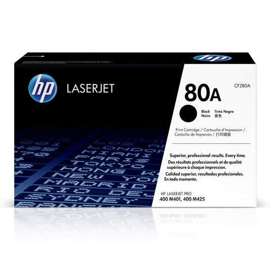 Cartouche de toner noir d'origine HP 80A (CF280A) LaserJet
