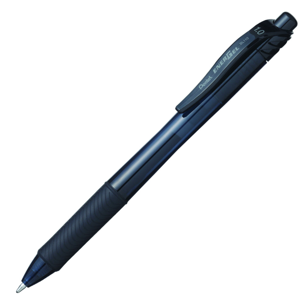 Stylo roller rétractable Pentel EnerGel-X - Pointe métallique 1,0 mm - Encre noire - Lot de 12