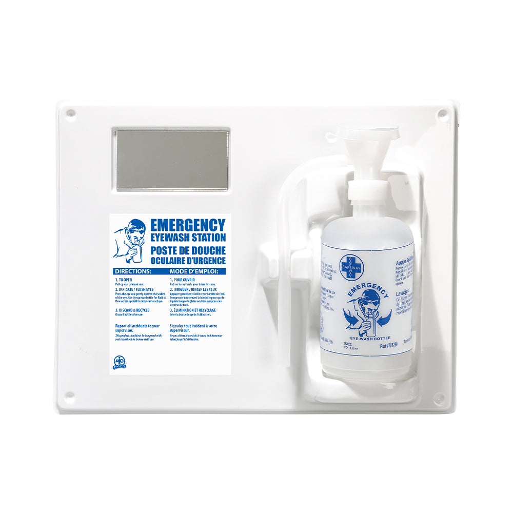 Station de lavage oculaire simple Wasip avec bouteille vide de 500 ml