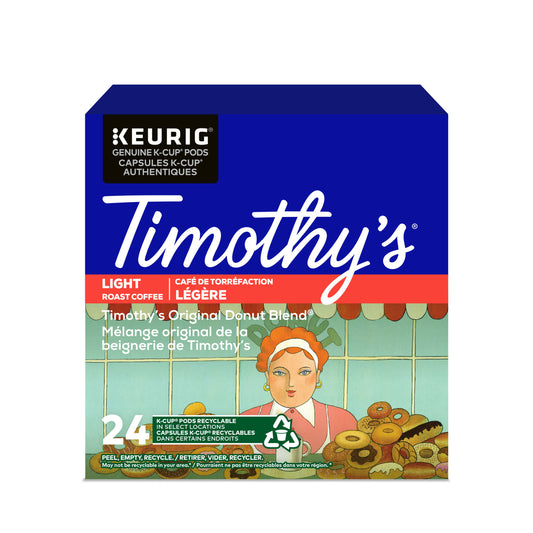 Timothy's Original Donut Blend K-Cup Pods - 24 Pack