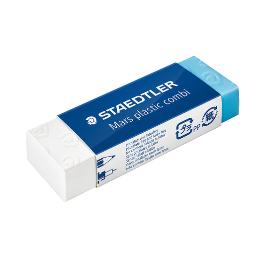 Gommes Staedtler Mars Plastic Combi à double usage, graphite et encre - Lot de 20