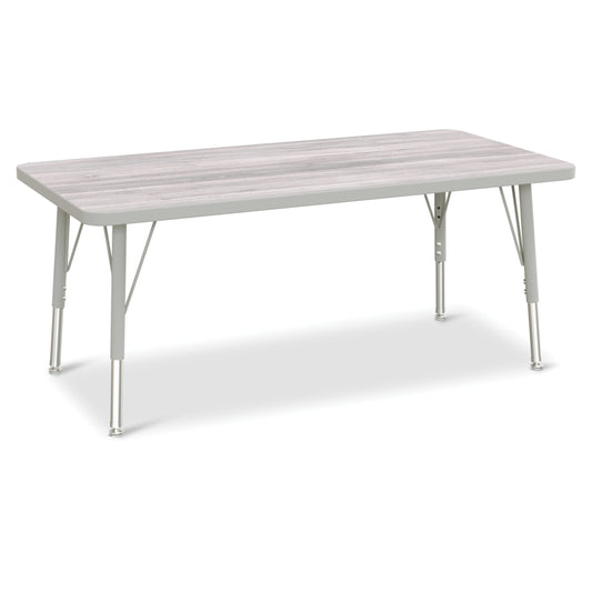 Jonti-Craft Berries Rectangle Activity Table - 24" x 48" - 15-24"H - Driftwood Grey/Grey