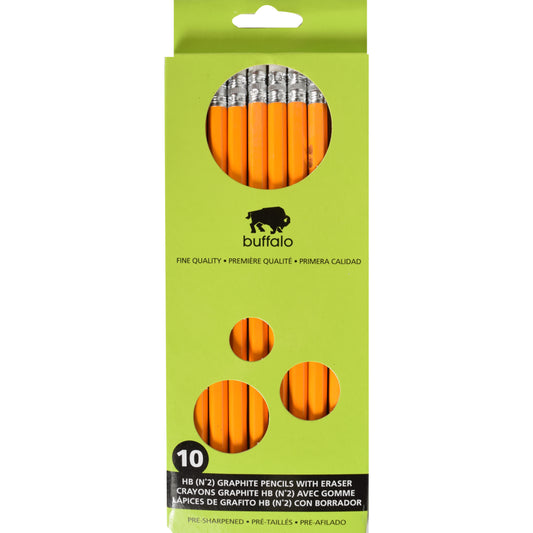 Buffalo Presharpened HB #2 Pencils - 10 Pack