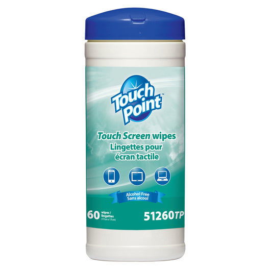 TouchPoint Touch Screen Wipes, 60 Wipes/Tub
