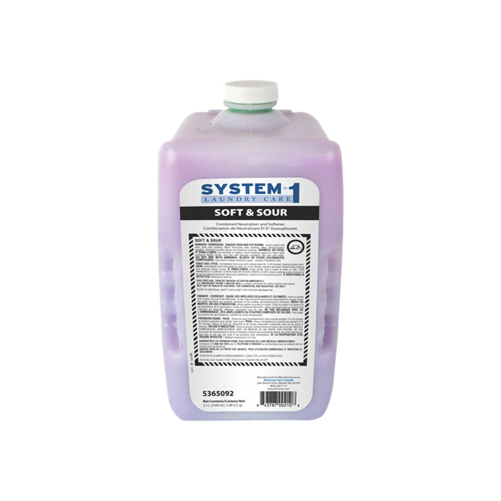 Diversey Soft and Sour Combined Laundry Fabric Softener & Neutralize - 3.1L - 2 Pack