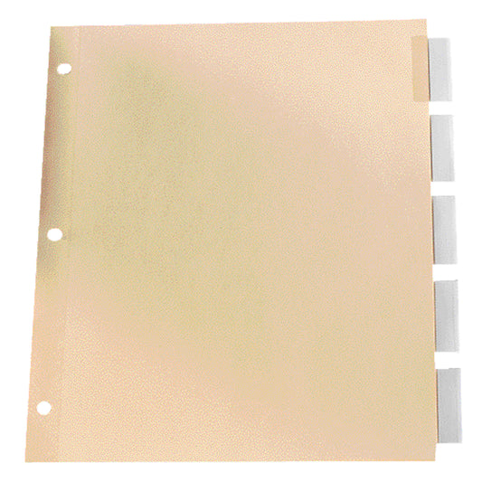 Oxford Premium Insertable Tab Dividers - 5 Tab - Letter Size - Clear
