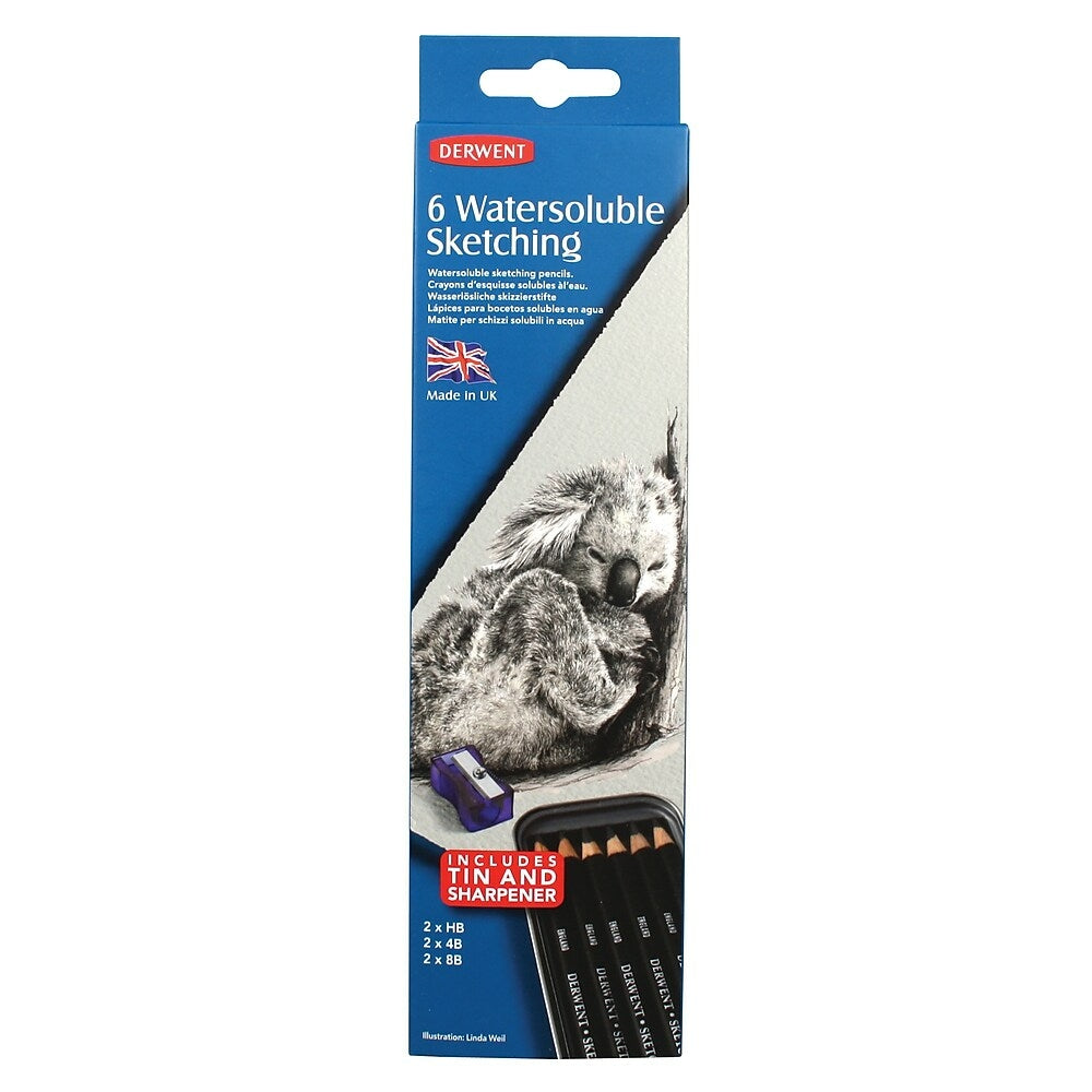 Crayons à dessin hydrosolubles Derwent - Lot de 6
