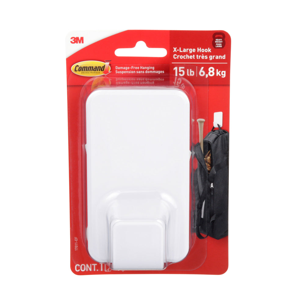 Command X-Large Hook with 4 Strips - White