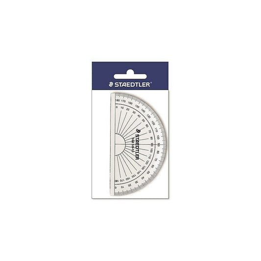 Rapporteur Staedtler, plastique teinté, 100 mm, 180 degrés, bords biseautés