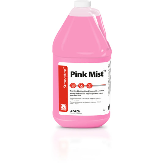 Savon pour les mains StrongArm Pearlized Lotion à la lanoline - 4 litres - Brume rose