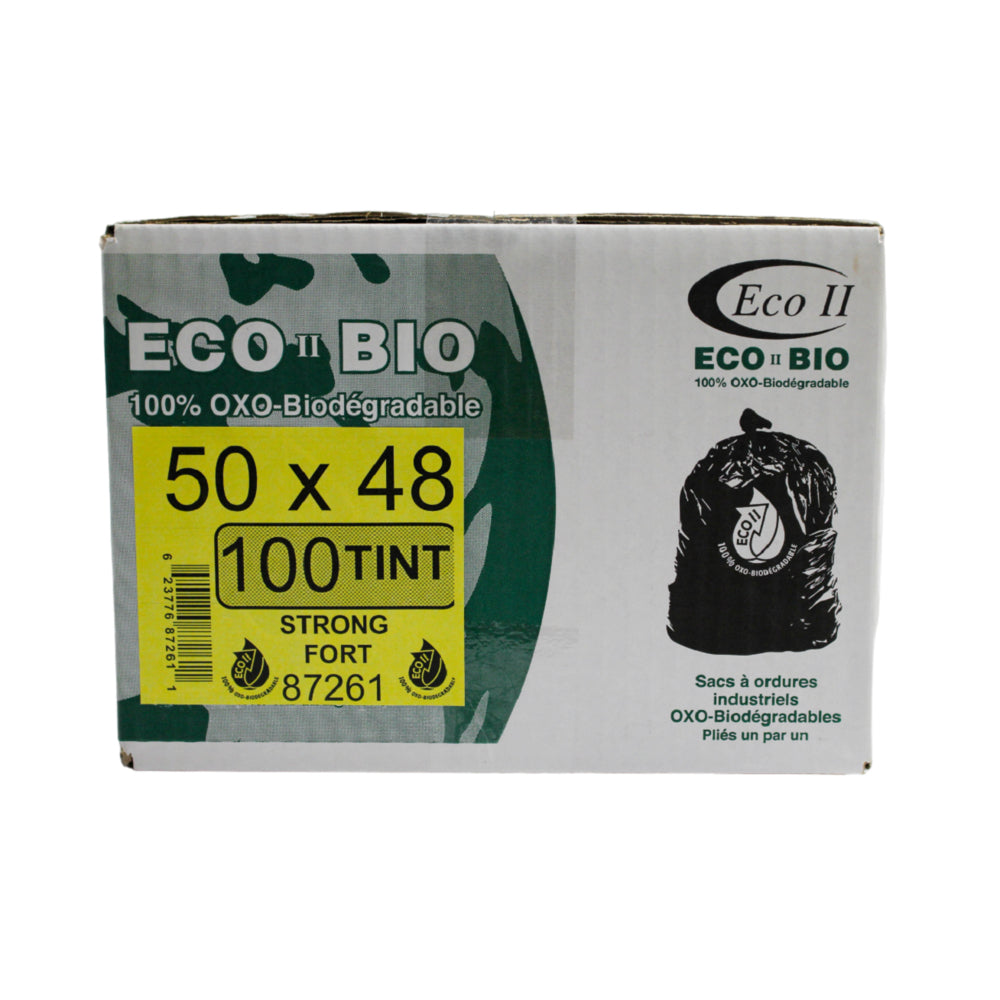 Eco II OXO-Biodegradable Garbage Bags - 50" x 48" - Strong - Clear - 100 Pack