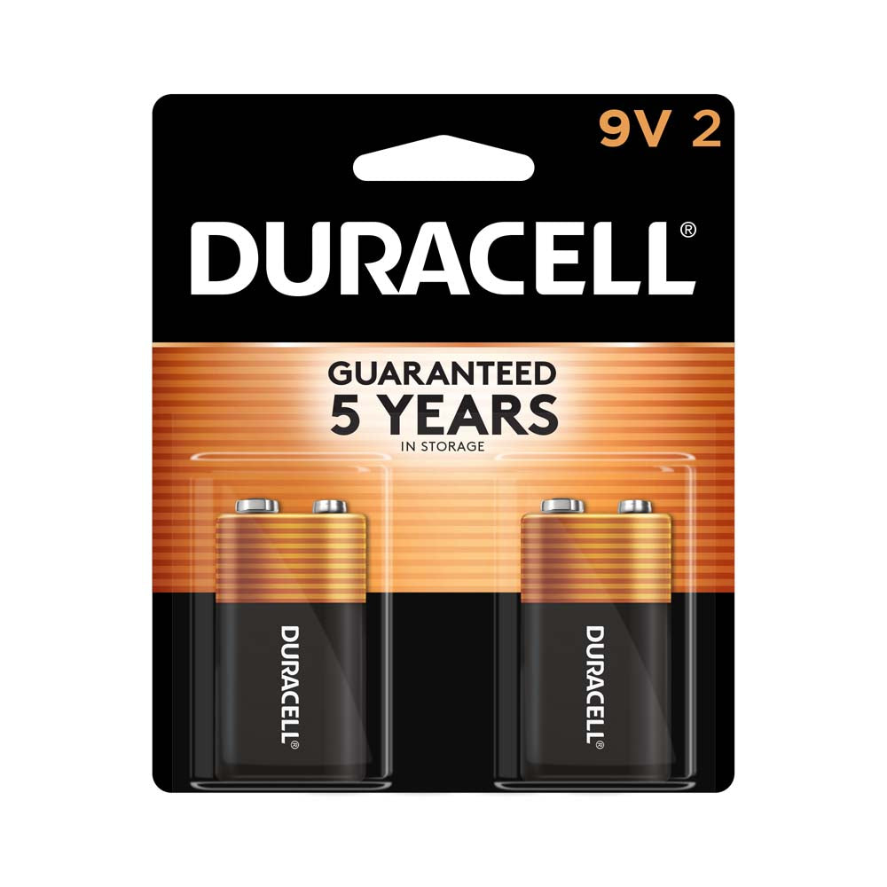 Duracell Coppertop 9V Alkaline Batteries - 2 Pack