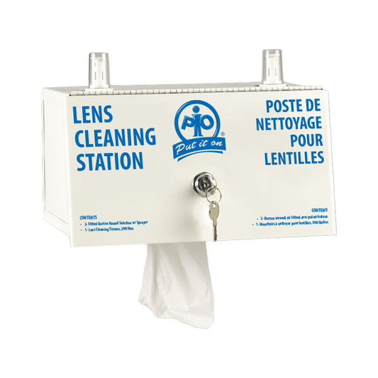 Station de nettoyage de lentilles en métal robuste Wasip avec clé et serrure