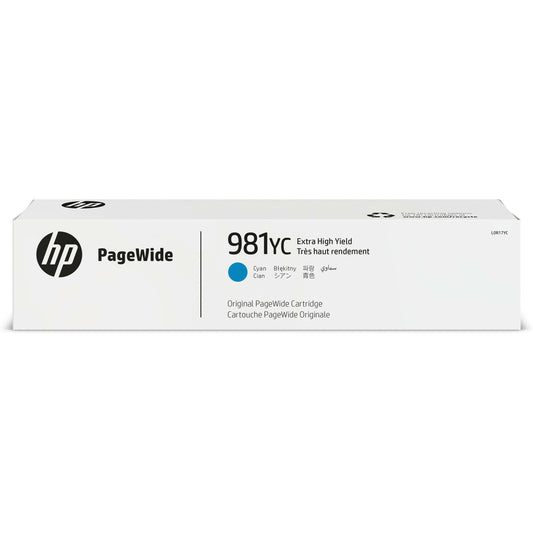 HP 981YC Cyan PageWide Original Ink Cartridge - Extra High Yield (L0R17YC)