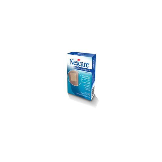 Nexcare Cushioned Adhesive Pad - Waterproof - 3 in W x 4 in L (76.2 mm W x 101 mm L) - 4 Pack