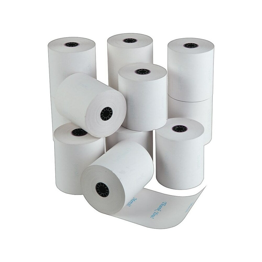 Iconex Thermal Paper Rolls with "Thank You"/"Merci" Messaging, 3-1/8" x 225', 12 Pack
