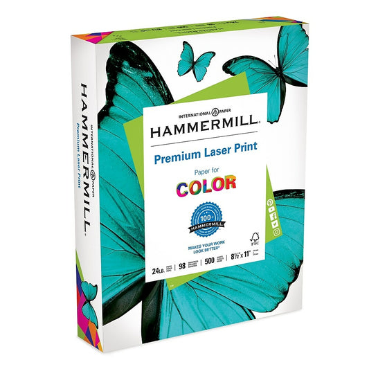 Papier Hammermill LaserPrint certifié FSC, 24 lb, 98 brillant, 8,5" x 11", 500 feuilles