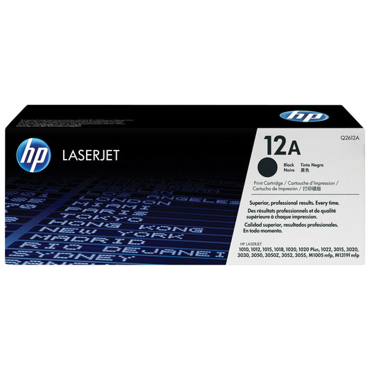 Cartouche de toner noir HP 12A (Q2612A) LaserJet d'origine