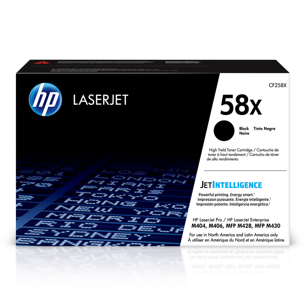Cartouche de toner noir LaserJet d'origine HP 58X (CF258X) à haut rendement