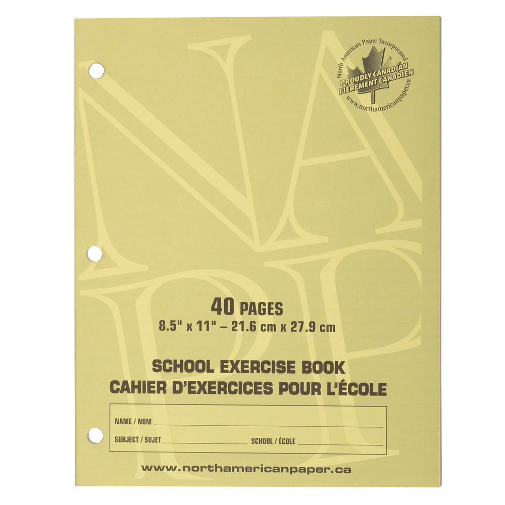 North American Paper Inc. Exercise Books - 8 1/2" x 11" - Blank Top Half - 5/16" Ruled Bottom Half - 25 Pack