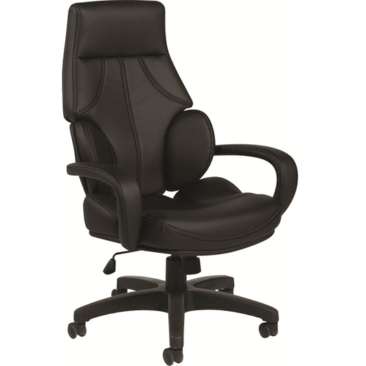Fauteuil inclinable à dossier haut Global Global, vinyle, noir, 68 cm (L) x 62 cm (P) x 130 cm (H).