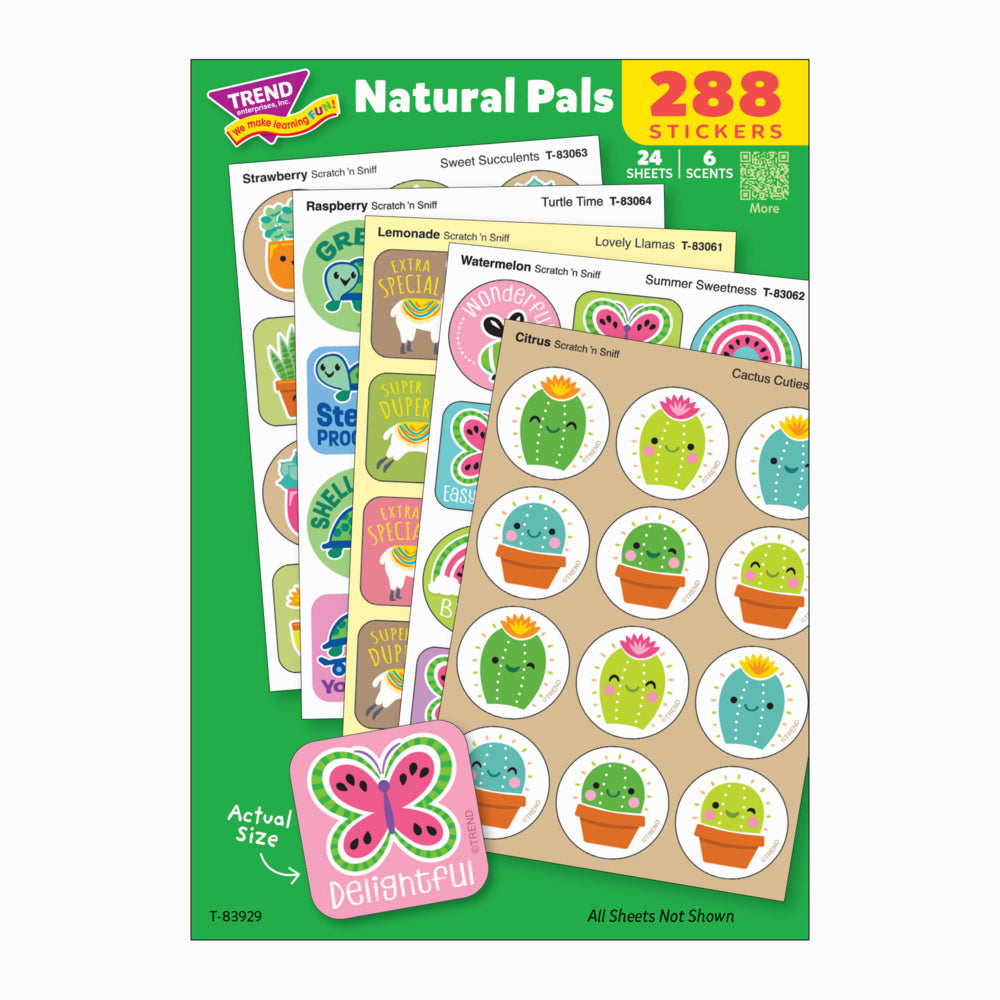 Trend Enterprises Natural Pals Lot de 288 autocollants puants variés - 1,25"