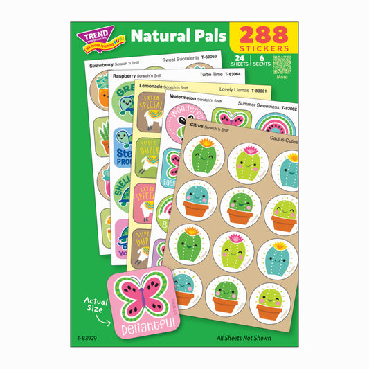 Trend Enterprises Natural Pals Lot de 288 autocollants puants variés - 1,25"