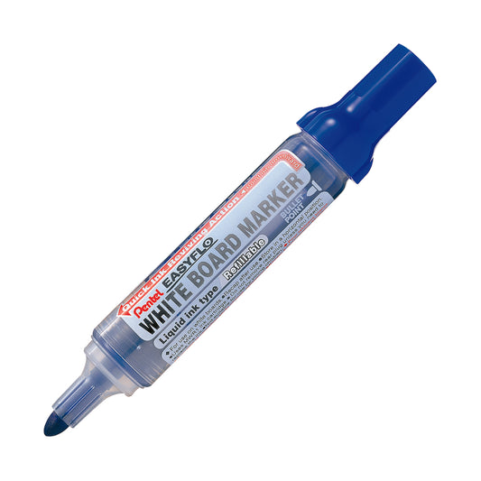 Marqueur pour tableau blanc rechargeable Pentel Easyflo - Pointe ogive - Bleu