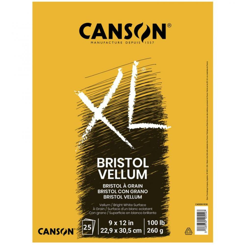 Bloc de papier vélin Bristol XL Canson, 100 lb/260 g, 9"x12", 25 feuilles