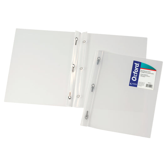 Oxford 3-Prong Fastener Translucent Poly Report Cover - Clear