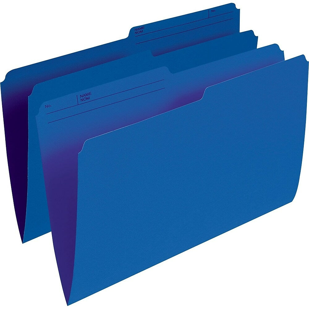 Staples - Chemises bleu marine coupe 1/2, format légal, paquet de 100