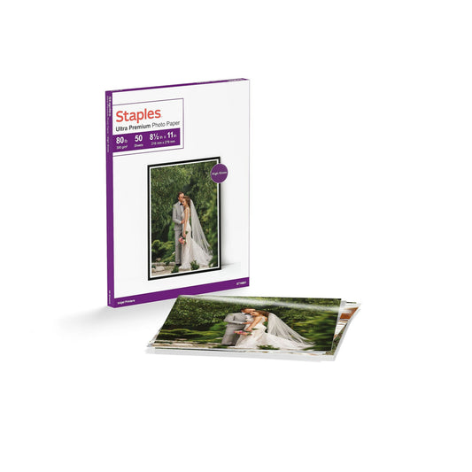 Papier photo Staples Ultra Premium - Brillant - 8-1/2" x 11" - Paquet de 50