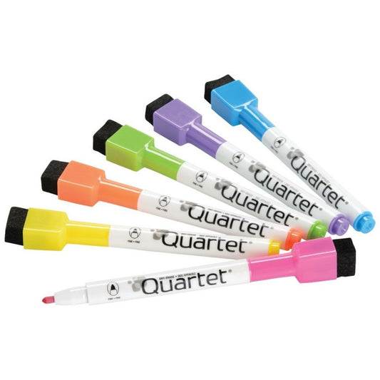 Quartet ReWritables Dry-Erase Mini Markers, Assorted Screamers Colours, 6/Pack