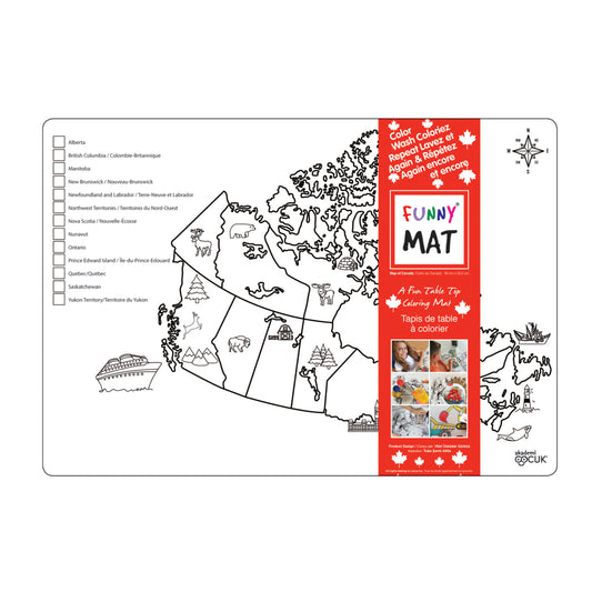 Funny Mat Table Top Colouring Mat - 19" L x 13" W - Canada