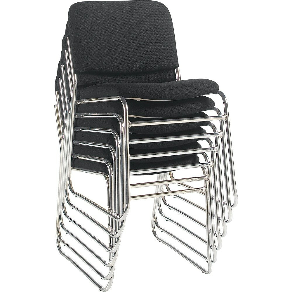 Staples Deluxe Chrome Stacking Chair, Black
