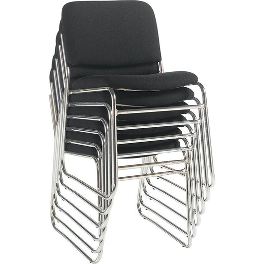 Staples Deluxe Chrome Stacking Chair, Black